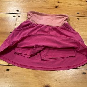 GREEN COTTON (Garnet Hill Kids) 6 Pink Soft Skorts Ruched Yoga Waistband Dots